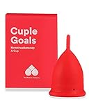 The Female Company Menstruationstasse Bis 12 Stunden Tragedauer in Rot aus 100% Medizinischem Silikon I Weiche Wiederverwendbare Menstrual Cup I Made in Germany