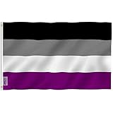 ANLEY Fly Breeze 3x5 Fuß Asexuelle Pride-Flagge - Lebendige Farbe und Fade Proof - Leinwandkopf und doppelt genäht - Asexuelle Pride-Flagge mit Messingösen 3 x 5 Ft