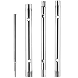 4 STK Rohrsteckschlüsselsatz, Rohrsteckschlüssel Set, Rohrschlüssel, Doppelsteckschlüssel für Installation Reparatur Spüle Wasserhahn Waschbecken Schlüssel(8x9mm, 10x11mm, 12x13mm), inkl. 1 x Dorn