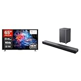 TCL 65V6C 65 Zoll Fernseher UHD 4K HDR Google TV S55HE 2.1-Kanal Dolby Atmos Soundbar, 220 W maximale Leistung mit Dual-Bass-System