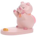 PartyKindom Resin Smartphone Ständer mit Rutschfester Basis Cartoon Schwein Design Stabiler Handyhalter für Schreibtisch Kompatibel mit Allen Smartphones Tragbar und Langlebig