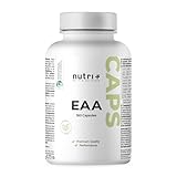 Nutri + EAA Kapseln vegan hochdosiert - 360 Mega Caps 790 mg - 9 essenzielle Aminosäuren EAAs 6000 Essential Aminokapseln - Protein Aminosäurekomplex