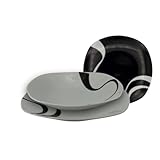 Omniacasa Kyo Tafelservice 36-teilig für 12 Personen aus Porzellan, modern, weiß/schwarz, glänzend, stoß- und kratzfest, spülmaschinenfest und mikrowellengeeignet