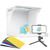 PULUZ Mini Fotostudio Lichtzelte einstellbar Light Box Fotobox Kit Tragbarer klappbarer weißer Kleiner Foto-Lichtkasten mit 6 Farbhintergründen für die Anzeige Kleiner Gegenstände