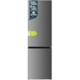 homeX Kühlschrank mit Gefrierfach No Frost, Kühl-Gefrier-Kombination freistehend, groß - 253 Liter, Super-Frost-Funktion, leise Kühlgefrierkombi, Energieklasse C, XXL Kühl Gefrierkombination, silber