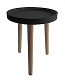 Spetebo Deko Holz Tisch 36x30 cm - schwarz - Kleiner Beistelltisch Couchtisch Sofatisch