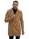 OZONEE Herren Mantel Wintermantel Trenchcoat Farbvarianten Jacke Übergangsjacke Coat Winter Herbst Lang Warm Stehkragen Reverskragen Elegant Klassischer Outdoor Gepolstert JS/11Z8269Z Camel 2XL