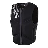 YAMNYSS Neopren-Schwimmweste Für Erwachsene Leichte Anti-Kollisions-Schwimmweste Mit Großem Auftrieb Zum Angeln, Bootfahren, Schnorcheln,Schwarz,XS