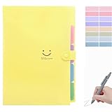 Fächermappe A4,Mappe Mit 7 Fächern,Dokumentenmappe A4 Mit Etiketten,Ordnungsmappe Mappen Ordnersystem,Document Organizer Für Zuhause,Büro,Schule (Fächermappe yellow)