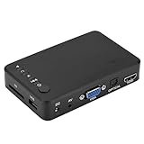 Garsent Multimedia-Player, 1080p HD - und Video-Multimedia-Player Unterstützt USB, SD-Karte, Robusten Druck mit IR-Fernbedienung, (EU-Stecker)