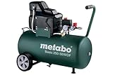 metabo Kompressor Basic 250-50 W OF - 50 l Kessel, 8 bar, 1.5 kW, 120 l/min Füllleistung - Ölfrei, mobiler Luftkompressor für Werkstatt und Gewerbe, Druckminderer, Manometer, Überlastschutz