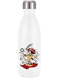 Magic Lamp Genie Aladin Flying Carpet Art Vakuumisolierte Thermo-Trinkflasche, Weiß
