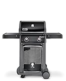 Weber Spirit E-210 Classic Gasgrill, 2 Brenner, 52 x 45cm Grillfläche, Warmhalterost, Deckelthermometer, 2 abklappbare Seitentische, 4 Räder - Schwarz (46010079)