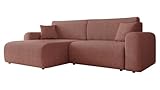 Mirjan24 Ecksofa Fegror Cord, Eckcouch mit Bettkasten und Schlaffunktion, Elegante Couch, Polsterecke Sofa, Couchgarnitur, Schlafsofa, Bettsofa, Seite Universal (Poso 29)