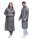 welsberg 2 Stück Regenmäntel Regenjacken Regenponcho Damen und Herren Wasserdicht Regenmantel Regenschutz für Fahrrad Wandern Angeln Sport, Silber
