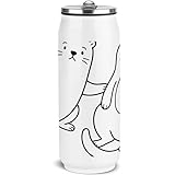 Mr. & Mrs. Panda Tasse Otterliebe Design - Geschenk, Otter, Trinkflasche, Isolierflasche, Meer, Aquarell, Thermoflasche, Muscheln, Maritim, Wasserflasche