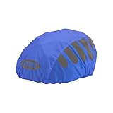 Regenschutz für Fahrradhelm Helmet Raincover Helmschutz Atmungsaktiver und Wasserfester Helmüberzug Reflektierende Fahrrad Regenhaube Universal Helm Überzug (Blau)
