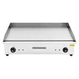 Silber Elektrische Arbeitsplatte Griddle, Catering Grillplatte elektrisch Elektrogrill Temperaturbereich 50-300°C, für Küchen 72.7 * 40 * 23cm