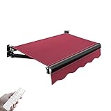 Elektrisch einziehbare Markise - Fernbedienung & manuelle Kurbel, wasserdichter Sonnenschutz für Terrasse, Tür, Fenster Sonnenschutz