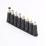 Einaus 1 stück 5.5x2.1 mm 8 in 1 Universal DC Netzteil Adapter Stecker Buchsen Adapter für Laptop Notebook Netzteil, AC DC Stecker-Set