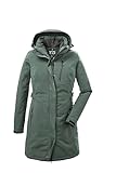 killtec Damen Funktionsparka/Parka mit abzippbarer Kapuze KOW 165 WMN PRK, grüngrau, 46, 37726-000, grün/grau