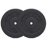 GORILLA SPORTS® Hantelscheiben - Einzeln/Set, 1,25kg, 2,5kg, 5kg, 7,5kg, 10kg, 15kg, 27,5kg, 30kg Gewichte, 30mm Bohrung, aus Kunststoff - Gewichtsscheiben, Hantelscheiben-Set, Hanteln