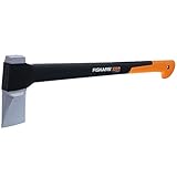 Fiskars Spaltaxt, Inklusive Klingen- und Transportschutz, Länge: 72 cm, Antihaftbeschichtet, Hochwertige Stahl-Klinge/Glasfaserverstärkter Kunststoff-Stiel, Schwarz/Orange, X25–XL, 2,4 kg, 1015643