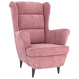 vidaXL Sessel, Relaxsessel mit gepolstertem Sitz Armlehnen, Fernsehsessel Loungesessel für Wohnzimmer, Polstersessel Ruhesessel, Rosa Samt