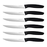 targzier Steakmesser Set 6 teilig, Steakmesser aus Edelstahl mit Wellenschliff, Scharfes Steakbesteck Set, Küchen-Steakbesteck, Geeignet für Restaurants，scharfes Steak Messer Set, Spülmaschinenfest