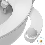 WITHLENT Bidet Aufsatz - Ultra-Slim linkes Hand Bidet Nicht Elektrisch Einsatz Für Toilette mit,Doppel Düsen Bidet Toilettenaufsatz,Front- und Heckreinigung,WC-Aufsatz,Po-Dusche, Taharet (Silber)