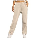 Damen Trainingshose Sweatpants Lang Hosen Baggy Jogginghose Herbst Winter Baumwolle Sporthosen Sweatpants mit elastischem Bund Relaxhose Trainingshosen Activewear-Hosen für Damen mit Taschen