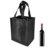 TIESOME Bottlebag, Tragetasche mit Trennwänden für Flaschen, 31x25x18cm Einkaufstasche mit 6 Fächern FlaschenträGer Handtasche Mit Flaschenfach