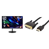 Acer CBA242YH Monitor 23,8 Zoll (60 cm Bildschirm) Full HD, 100Hz HDMI & Amazon Basics HDMI A -zu-DVI-Adapterkabel, 1.8 m, Nicht für den Anschluss an SCART- oder VGA-Anschlüsse, Schwarz