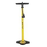 BETO Standpumpe, Fahrradpumpe, Luftpumpe, mit Manometer, mit Universaldoppelpumpenkopf, 160psi, 11bar, AV, DV, FV, Autoventil, Dunlopventil, Französisches Ventil, aus Stahl