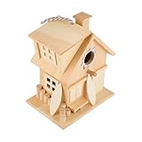 PEPLAYTAL Wetterfestes Holz Vogelhaus zum Aufhängen für Garten und Außenbereich mit Sitzstange Langlebiges Naturholz Vogelhäuschen für Park Schule und Balkon Geeignet
