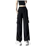 Cargohose für Damen, Fußball, professionelle Kleidung, Schwimmen, Bauhose, elegant, Reisen, Büro, leichte Jogginghose, Schwarz , M