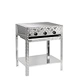 Gasgrill 3-flammiger Edelstahl-Brenner 11kW Standmodell mit Grillrost, Gastrobräter Profigrill Verein