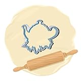 Keksausstecher aus dem 3D Druck in vielen verschiedenen Farben - Motiv: Teatime (Weiss)