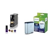 NESPRESSO Krups XN110BRD Essenza Mini Kaffeekapselmaschine & Philips AquaClean Kalk- und Wasserfilter für Espressomaschine, Kein Entkalken bis 5000 Tassen, Einzelpack