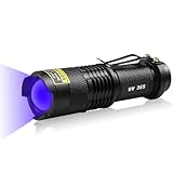 EOWCO 365nm UV-Taschenlampe, Mini Ultraviolett-Schwarzlicht-Detektor für trockenen Hundeurin, Haustierflecken, kleine LED-Schwarzlicht-Taschenlampe für Uranglas, Hotelinspektion, fluoreszierende