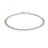 Made by Nami Herren-Armband aus Edelstahl - Silber-Armband Männer in versch. Größen & Farben - Cuban Link Armkette - Dezenter Herren-Schmuck - Geschenk-Idee für Ihn (Silber, 18cm, 4mm)