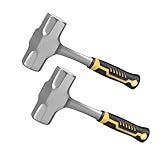 CHUENHEI 2 Stück 2000g Fäustel Hammer, 310mm Lang 2kg Vorschlaghammer mit Gummigriff, Sledge Hammer Abbruchhammer für Camping, Abbrucharbeiten, Pfahlschlagen, Betonbrechen