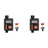 Vklopdsh 2X Automatischer Sprinkler Timer, Universeller Wasserhahnadapter, Programmierbarer Bewässerungstimer, Bewässerungssystem mit Intelligentem Regensensor