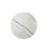 Knüllermarkt Marmorplatte (Ø 20 cm) - geeignet als Untersetzer, Badezimmer, Wohnzimmer, Küche, Stileelement, Deko, Durchmesser20cmrund Tablett Marble grau weiß Servierbrett Natur modern Deko