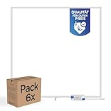 LECOM LED Panel 62x62 cm - 6x LED Deckenleuchte Neutralweiß für Rasterdecken Deckenpanel Rasterleuchte Platten Einbau Deckenlampe Odenwalddecke (4000K)