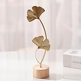 KARLOR Ginkgoblatt Statue Deko - Eisen, Gold - Nordisch und Luxus - Wohnzimmer, Schlafzimmer