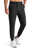 Libin Herren Golfhose Stretch Slim Fit Golf Jogginghose Anzughose Sporthose Lang Jogger Pants Chino Stoffhose mit Taschen, Schwarz 3XL