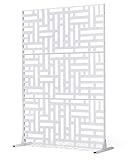 VEVOR Paravent, 120x50,8x193 cm, freistehende Außentrennwand mit Ständer, Sichtschutz, Trennwand, Raumtrenner, dekorativer Raumteiler aus Stahl für Balkon, Terrasse, Innenbereich, Whirlpool, weiß