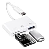 USB C SD Kartenleser 3in1, Micro SD auf Typ C Adapter für iPhone 16/Mac/Laptop, Typ C OTG Adapter USB C auf Micro SD TF Speicherkartenleser, Kamera Speicherkartenadapter für iPhone 15/16/MacBook/S23