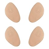 Enwye 2 Paar beigefarbene Einlegesohlen aus Schaffell mit runder Zehenpartie für den Vorfußbereich von High Heels, 12 x 7,5 cm, 3 mm Dicke Schuhpolster für Damen